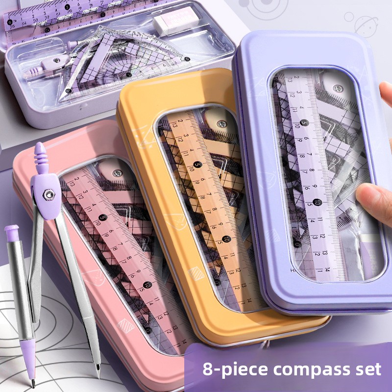 8 Pcs Geometry Set for Student - огляд і ціна Math Geometry Set With Compass