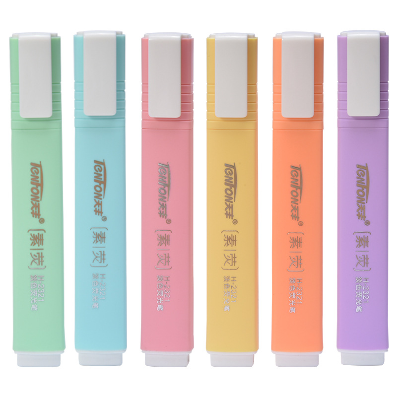 6 Pcs/set Flat Shape Pale Colo - огляд і ціна Pastel Highlighter Set Double Ended